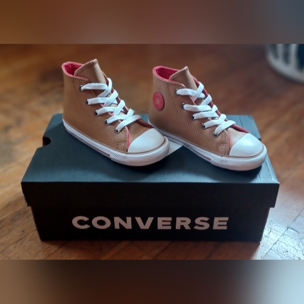 Converse All Star Chuck Taylor High Top Brown Leather Shoes Size 10 *No Box*
